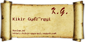 Kikir Györgyi névjegykártya